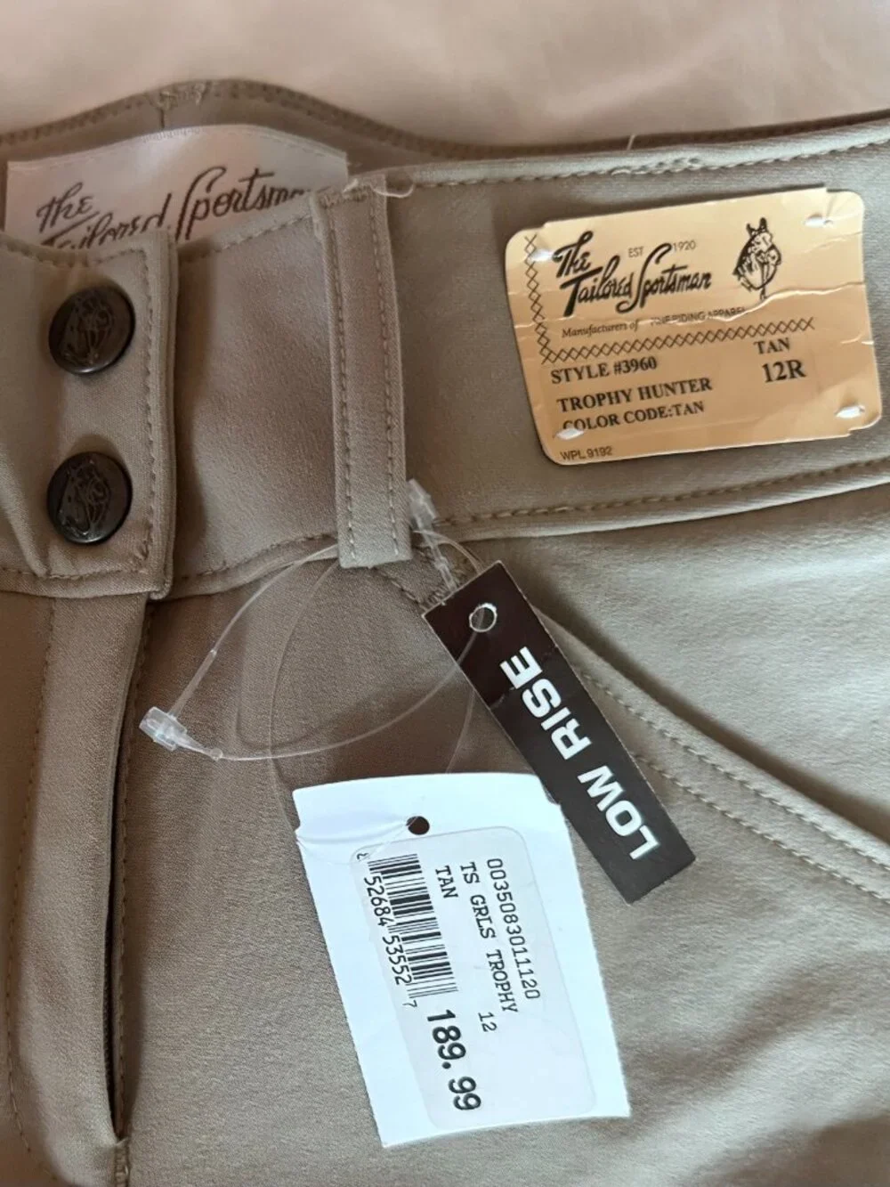 NWT The Tailored Sportsman Girl's Trophy Hunter Breech-Front Zip Girls sz 12